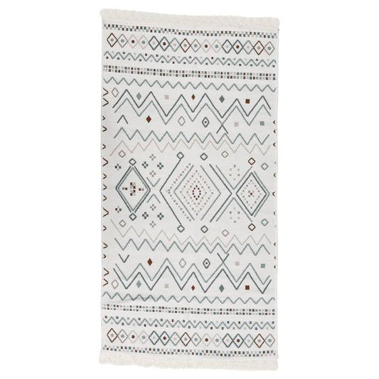 Teppich Beige und Blau 160x230 cm Baumwolle