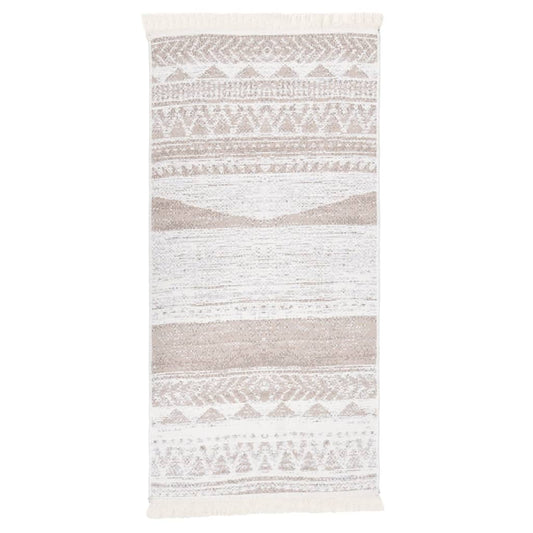 Teppich Beige 80x150 cm Baumwolle