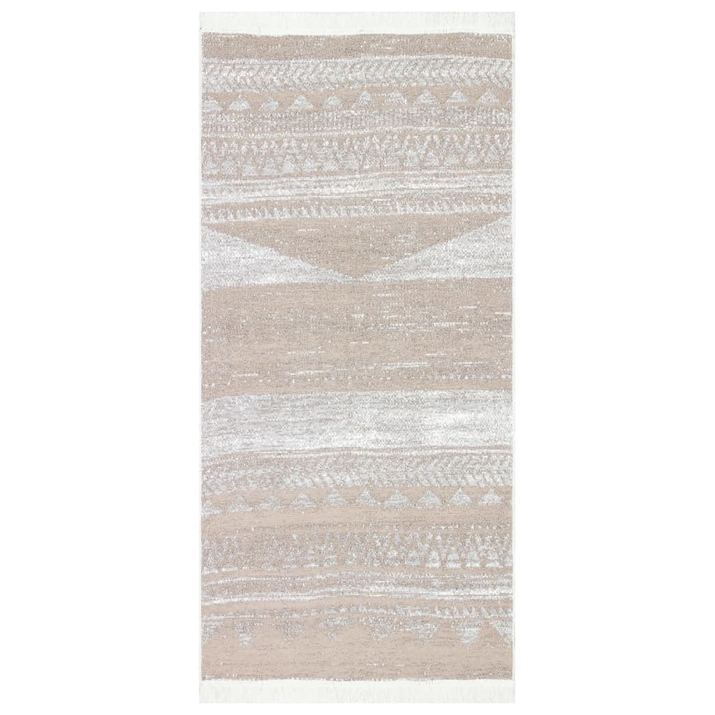 Teppich Beige 80x150 cm Baumwolle