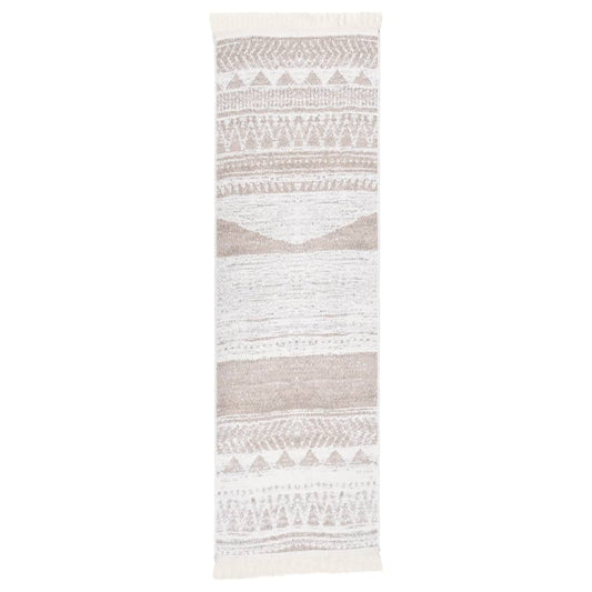 Teppich Beige 80x300 cm Baumwolle