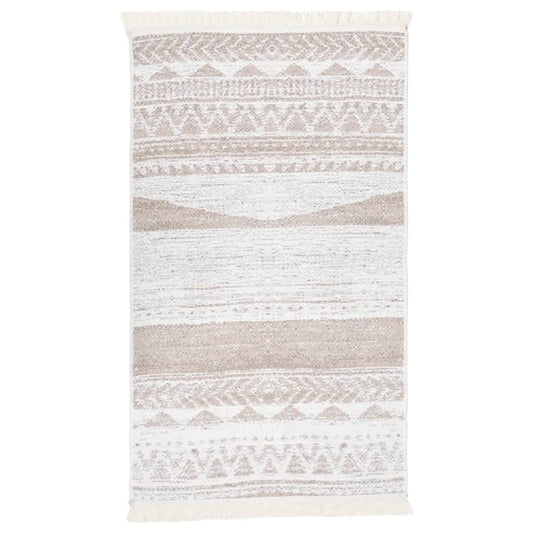 Teppich Beige 120x180 cm Baumwolle