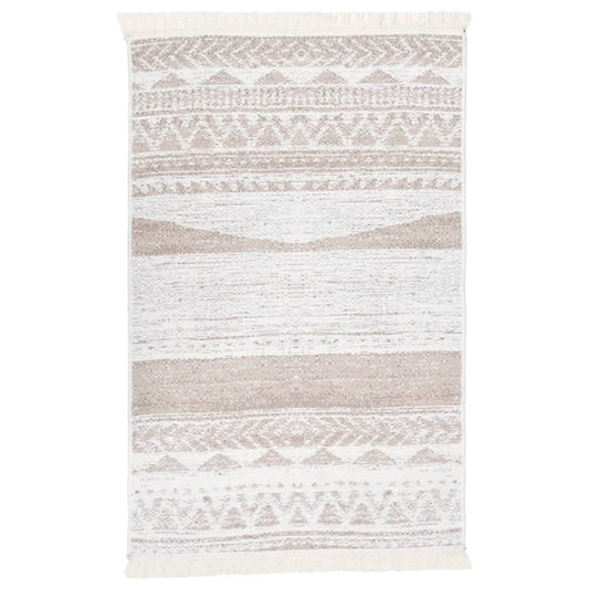 Teppich Beige 160x230 cm Baumwolle