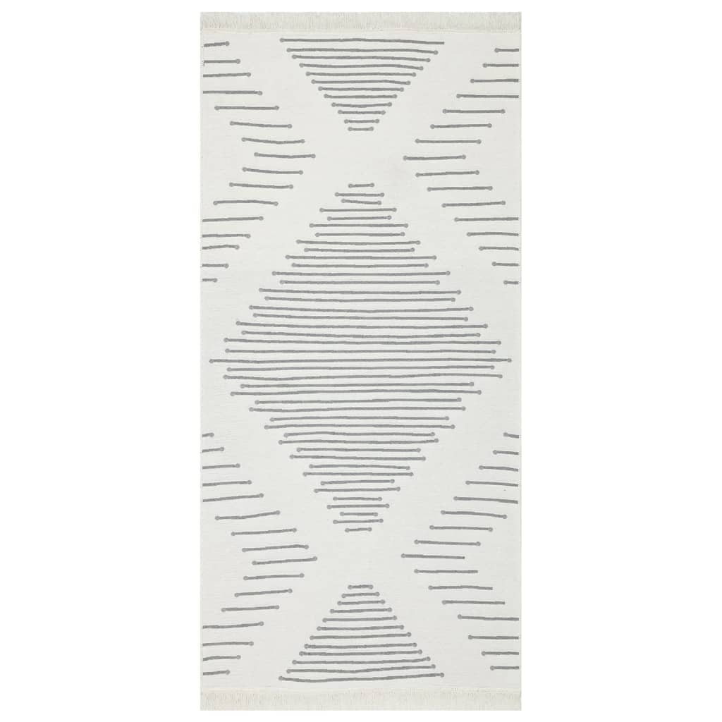 Teppich Dunkelgrau 100x200 cm Baumwolle