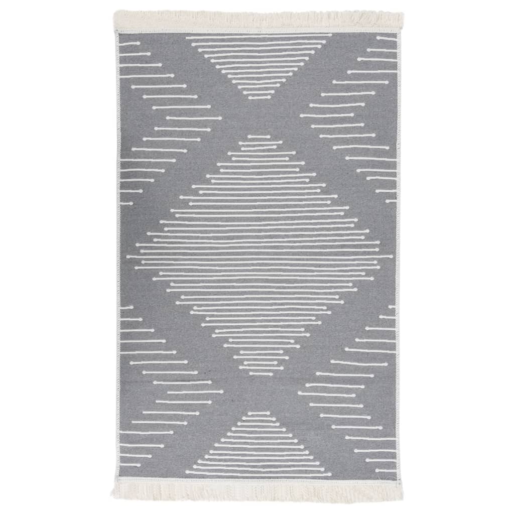 Teppich Dunkelgrau 120x180 cm Baumwolle