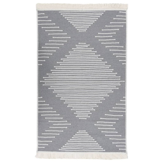 Teppich Dunkelgrau 120x180 cm Baumwolle