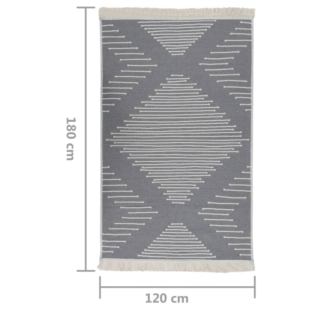Teppich Dunkelgrau 120x180 cm Baumwolle