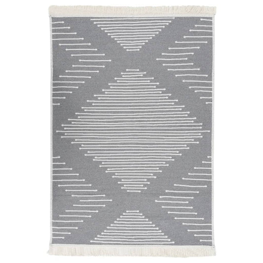 Teppich Dunkelgrau 160x230 cm Baumwolle