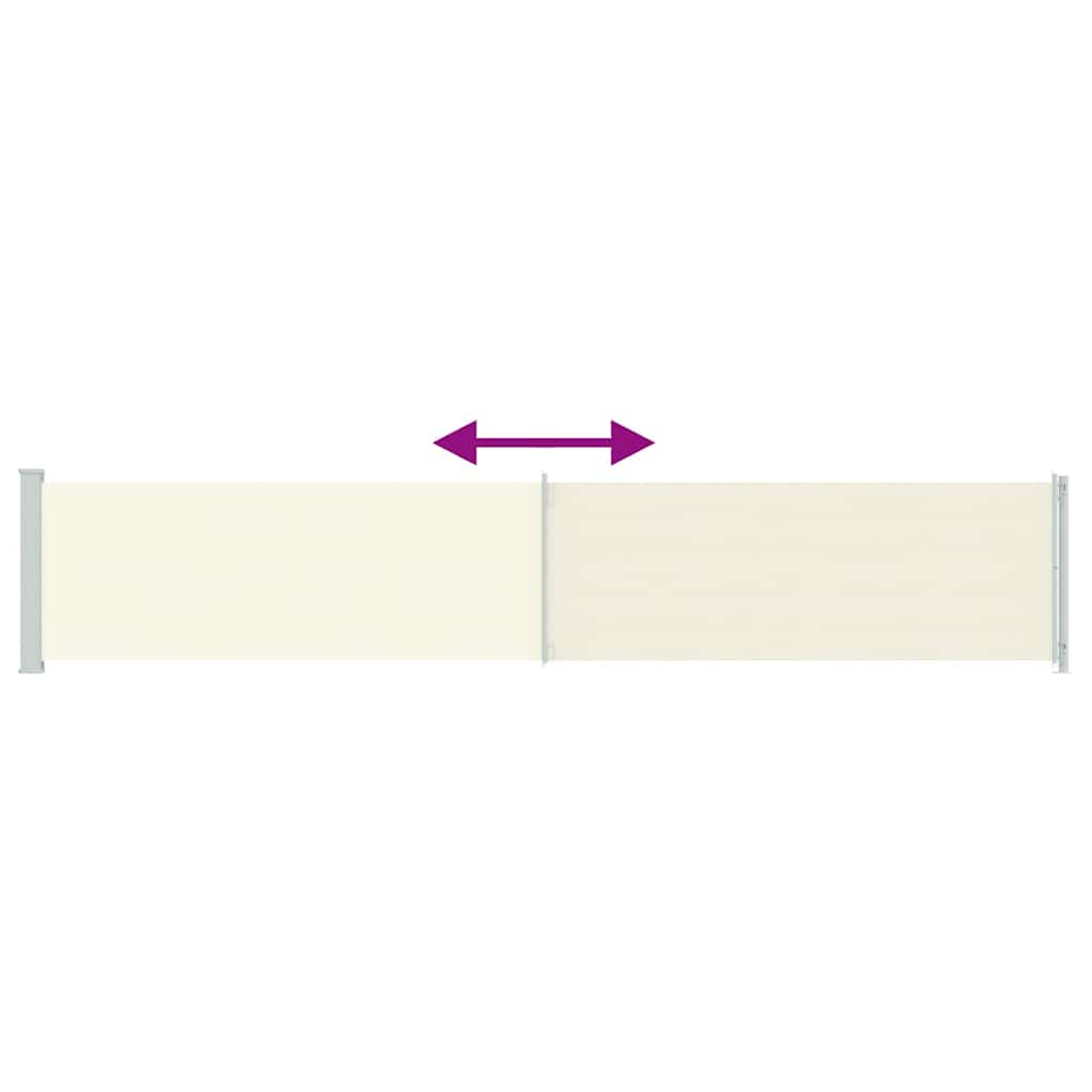 Seitenmarkise Ausziehbar 117x614 cm Creme