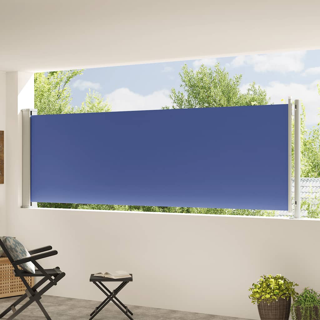 Seitenmarkise Ausziehbar 117x614 cm Blau