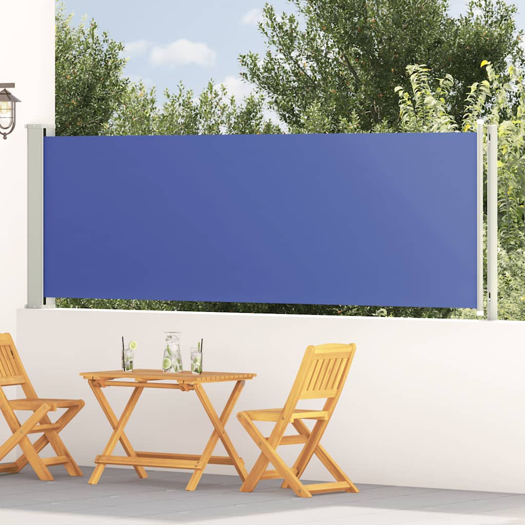 Seitenmarkise Ausziehbar 117x614 cm Blau