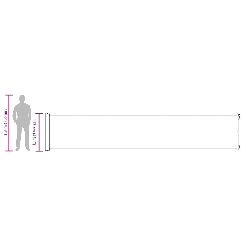 Seitenmarkise Ausziehbar 117x614 cm Braun