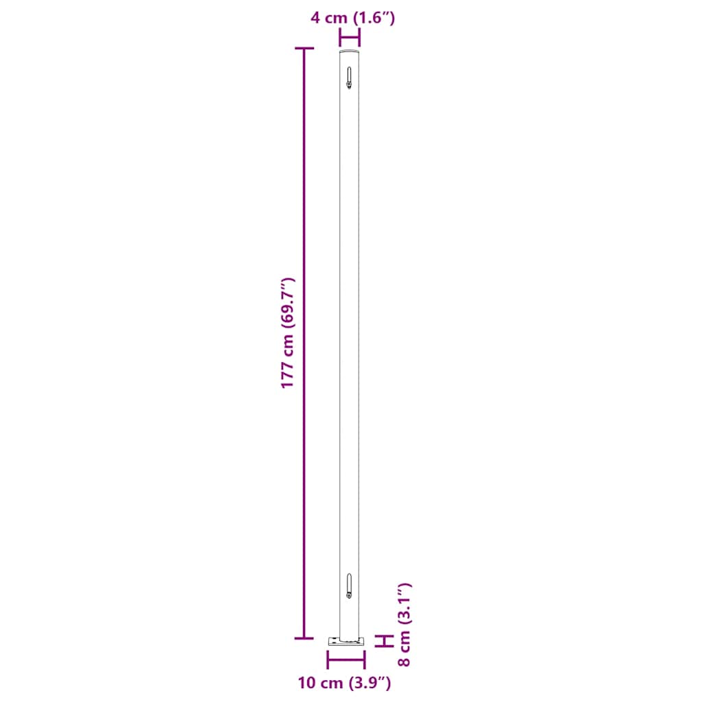 Seitenmarkise Ausziehbar 180x614 cm Grau