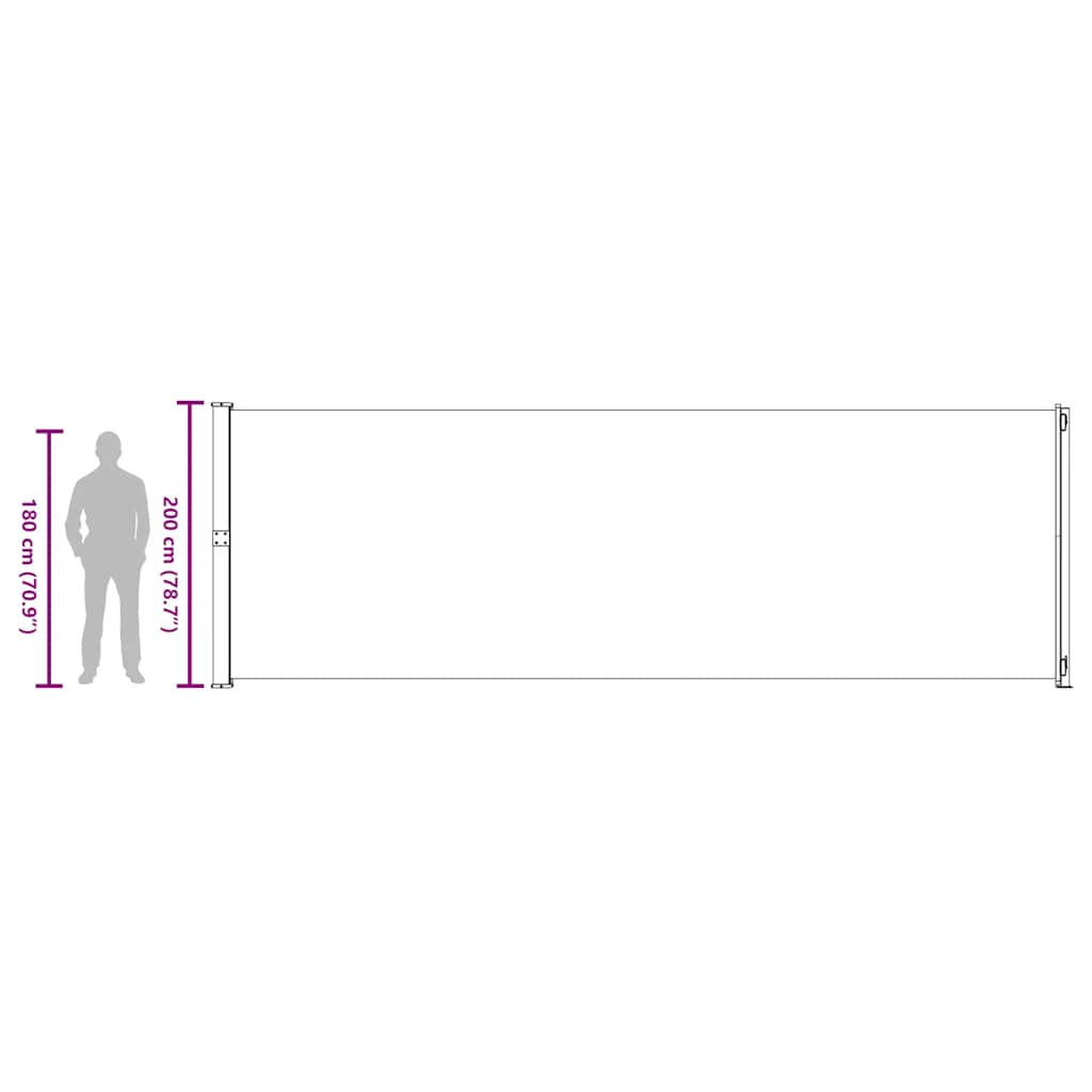 Seitenmarkise Ausziehbar 200x614 cm Braun