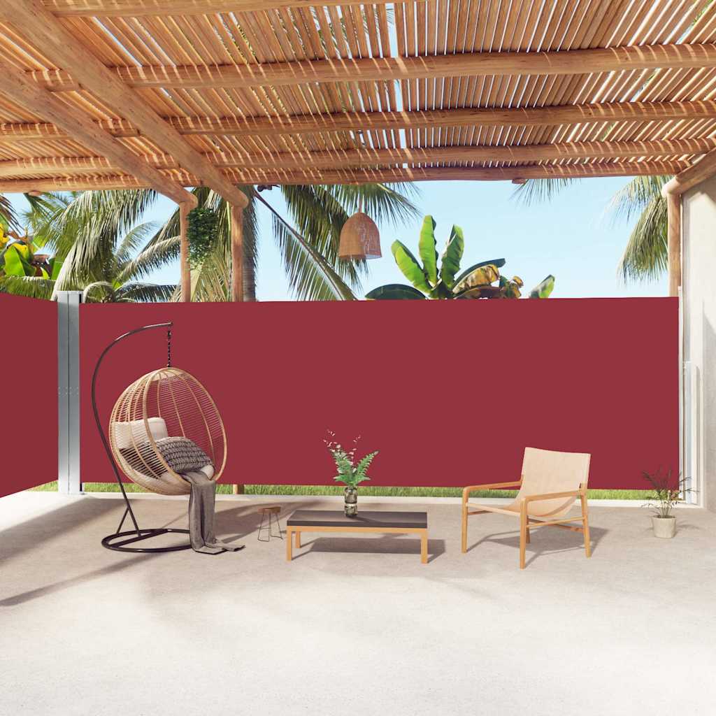 Seitenmarkise Ausziehbar Rot 200x1000 cm