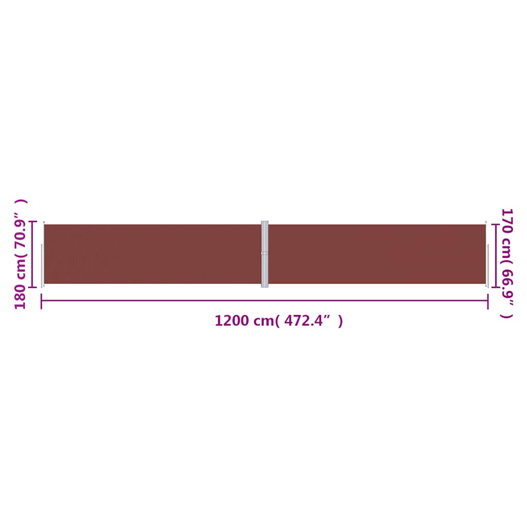 Seitenmarkise Ausziehbar Braun 180x1200 cm