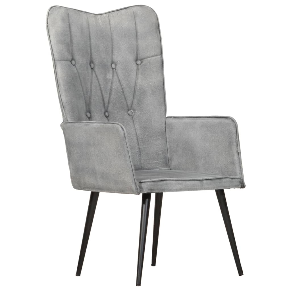 Ohrensessel Grau Canvas-Material