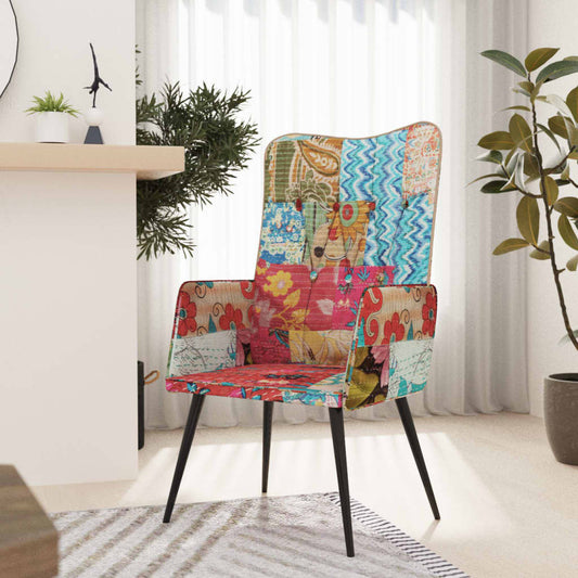 Ohrensessel Patchwork Mehrfarbig Canvas