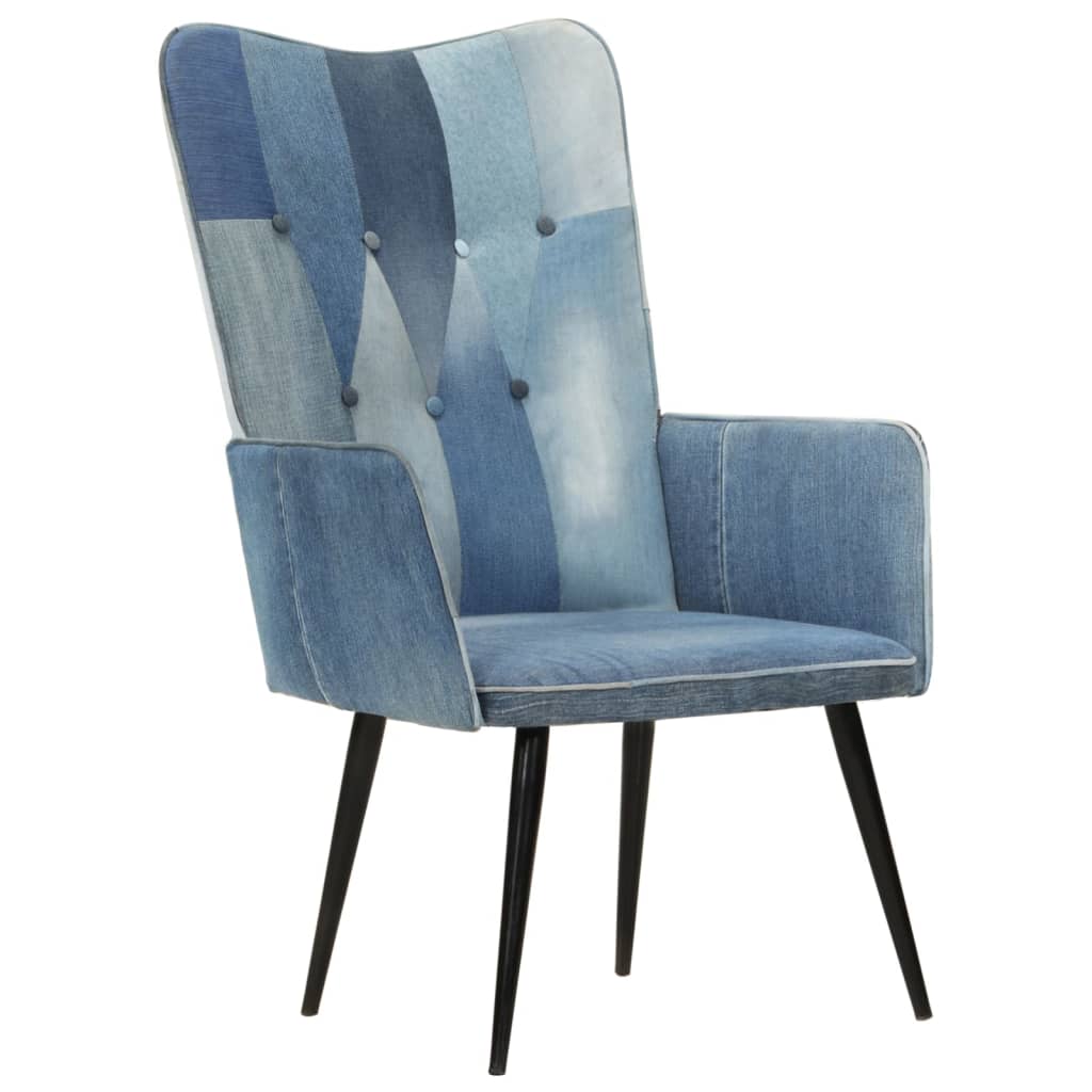 Ohrensessel Patchwork Denim Canvas