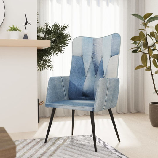 Ohrensessel Patchwork Denim Canvas