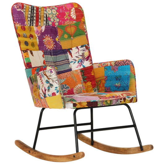 Schaukelsessel Mehrfarbig Patchwork Canvas