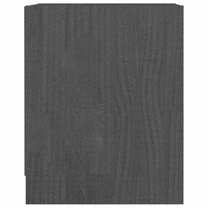 Nachttische 2 Stk. Grau 35,5x33,5x41,5 cm Massivholz Kiefer