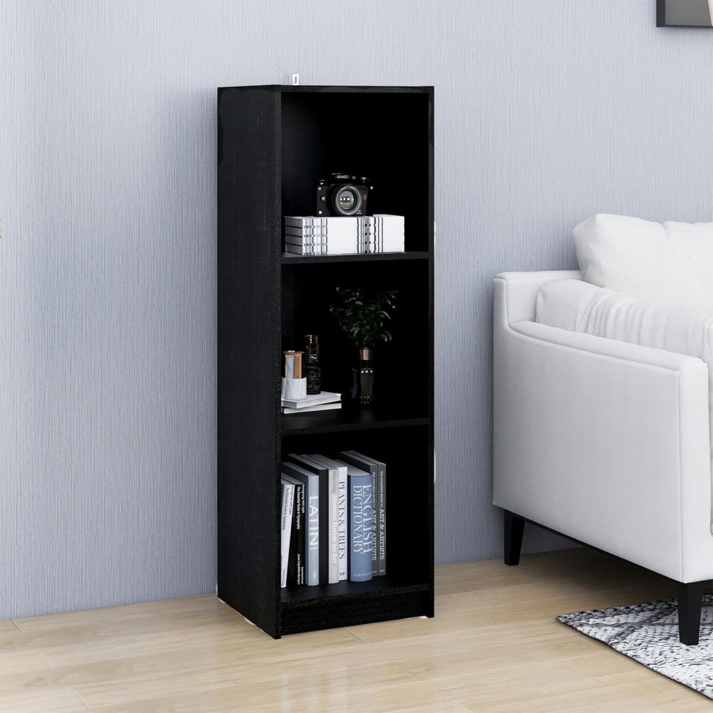 Bookshelf/Room Divider Black 36x33x110 cm Solid Pine