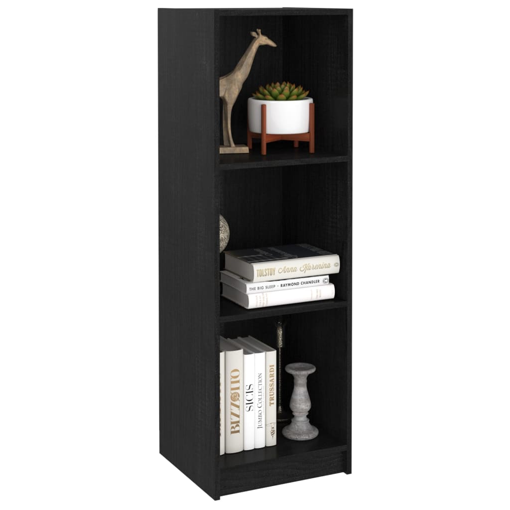 Bookshelf/Room Divider Black 36x33x110 cm Solid Pine
