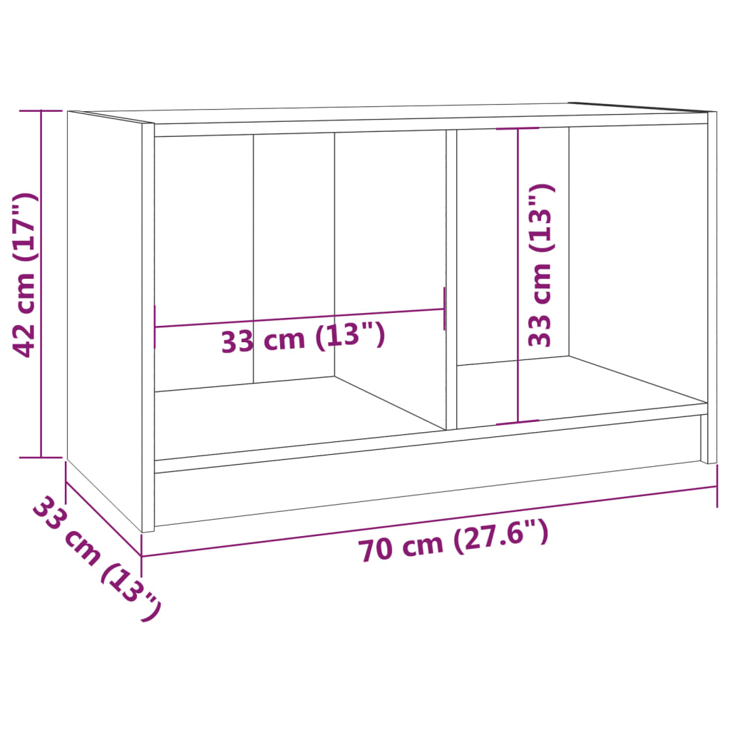 TV-Schrank 70x33x42 cm Massivholz Kiefer