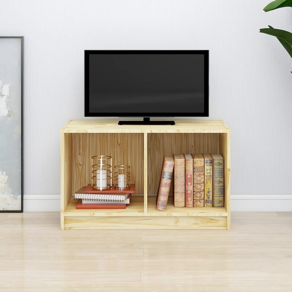 Meuble TV 70x33x42 cm en bois de pin massif