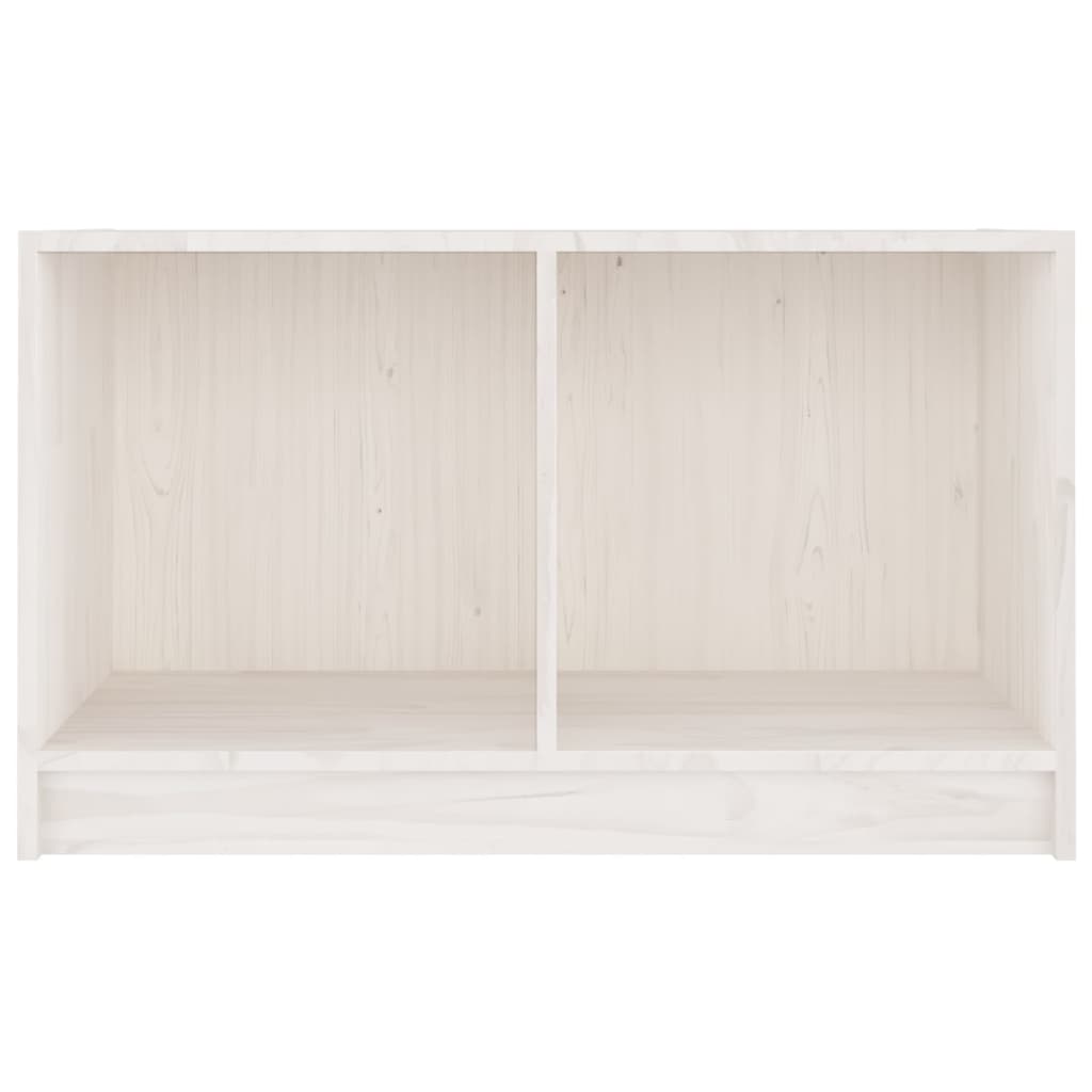Meuble TV blanc 70x33x42 cm en bois de pin massif