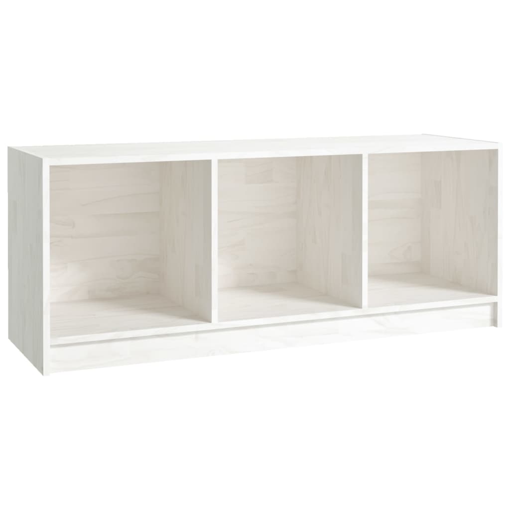 Meuble TV blanc 104x33x41 cm en bois de pin massif