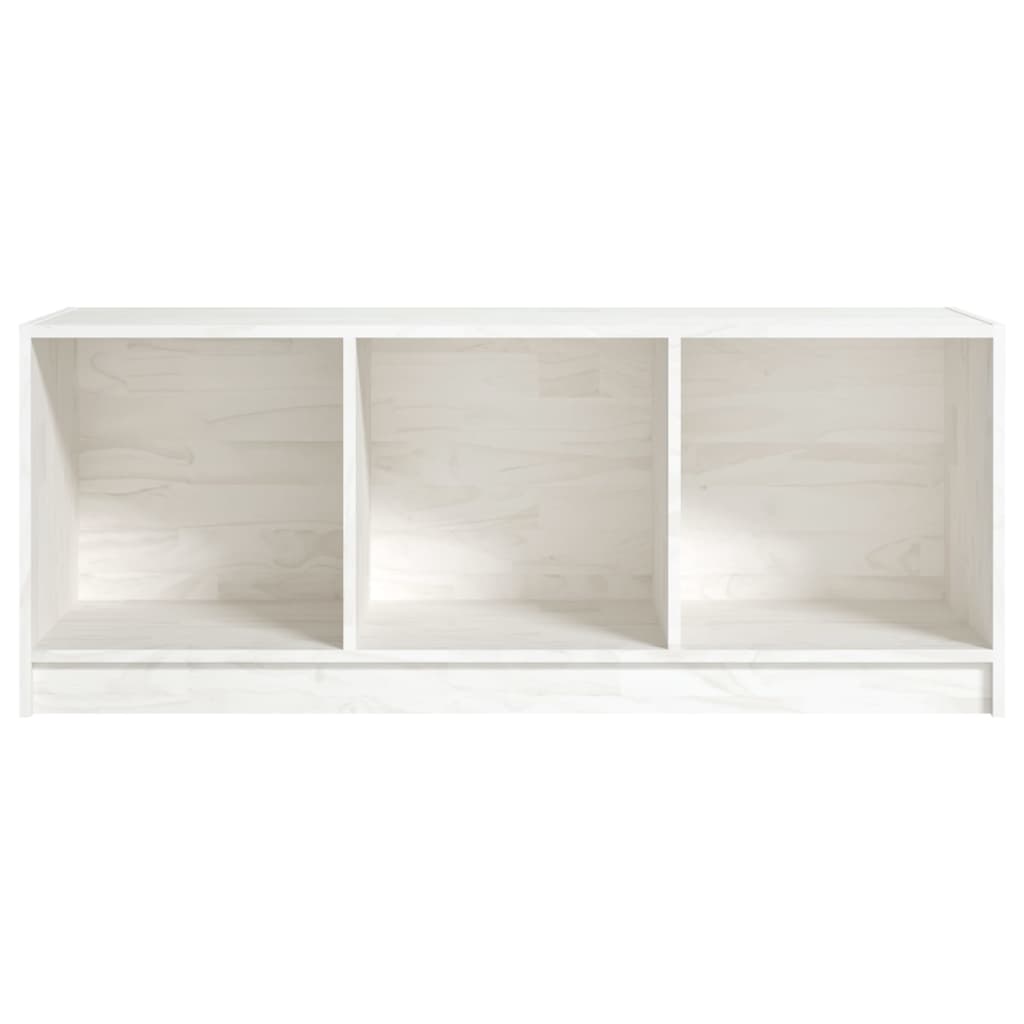 Meuble TV blanc 104x33x41 cm en bois de pin massif