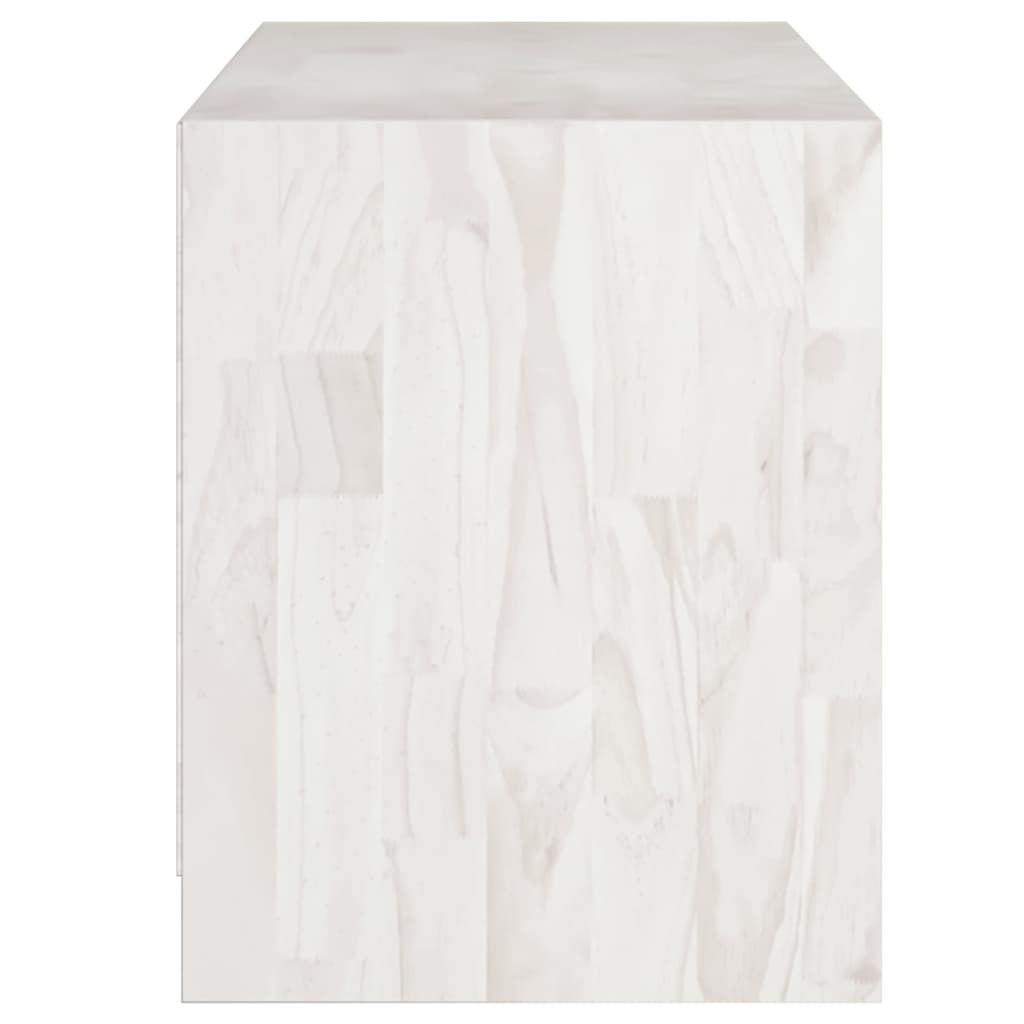 Meuble TV blanc 104x33x41 cm en bois de pin massif