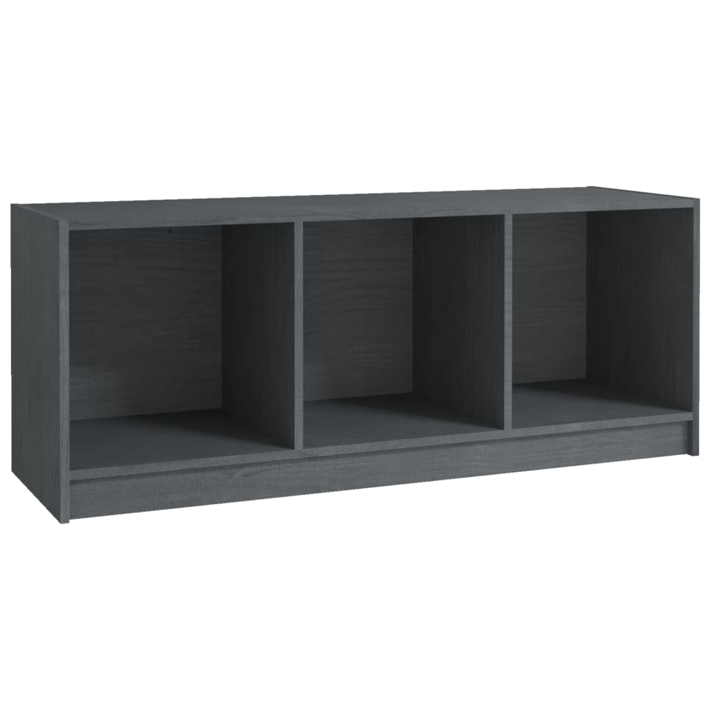 TV-Schrank Grau 104x33x41 cm Massivholz Kiefer