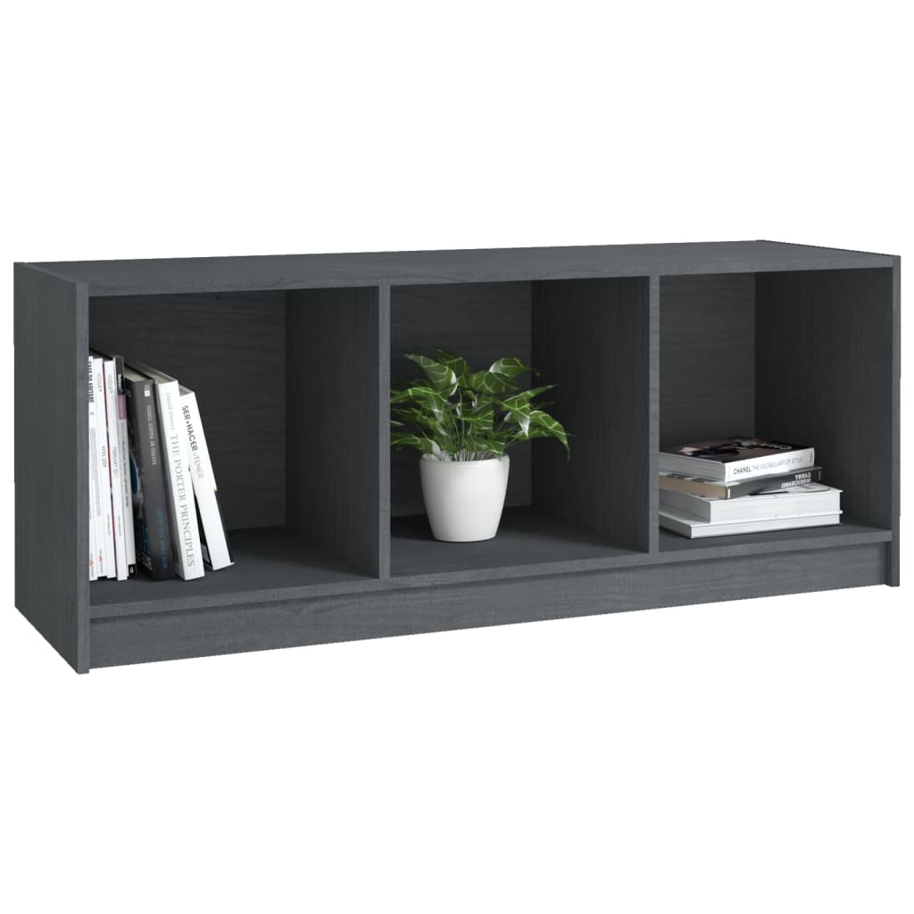 TV-Schrank Grau 104x33x41 cm Massivholz Kiefer