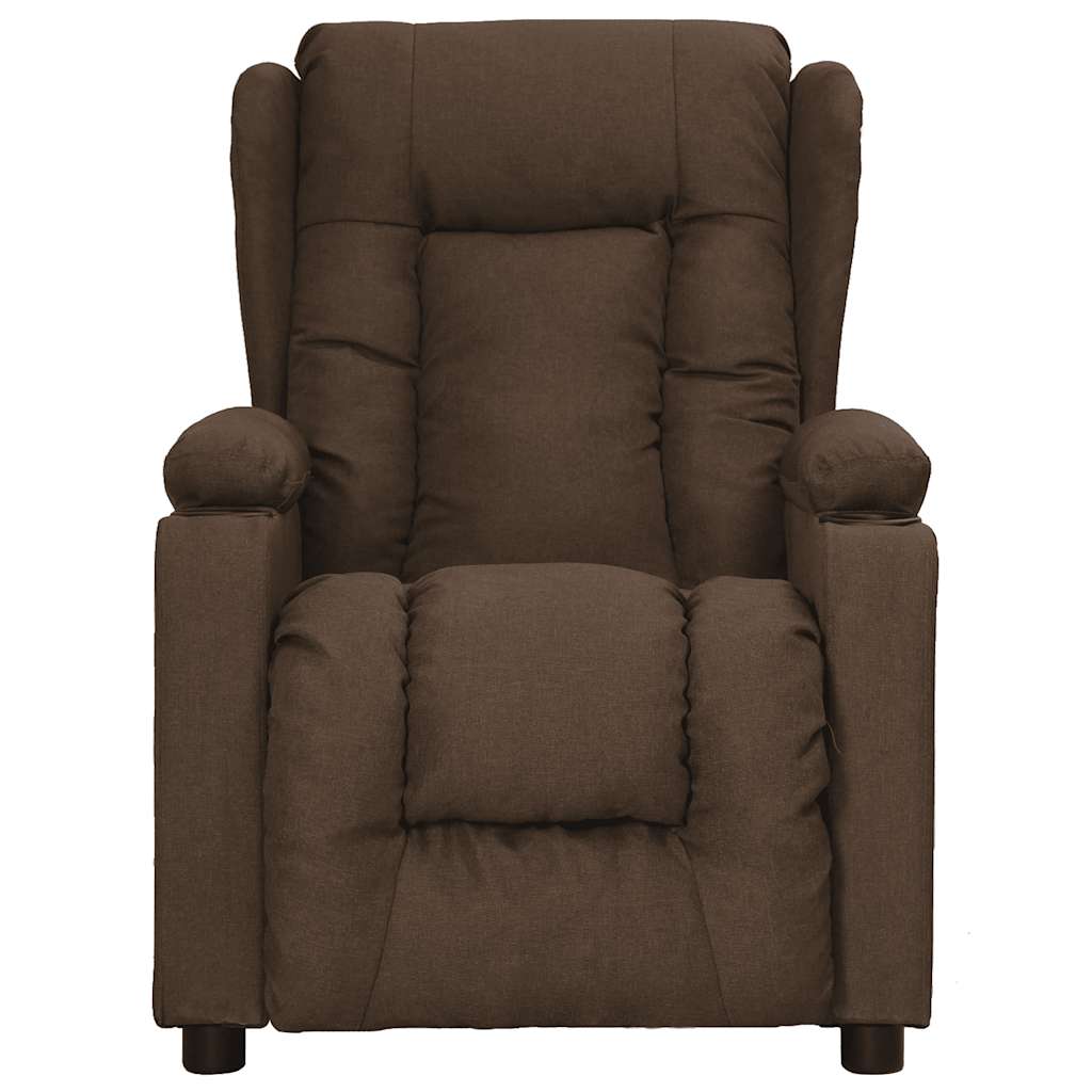 Massagesessel mit Aufstehhilfe Braun Stoff