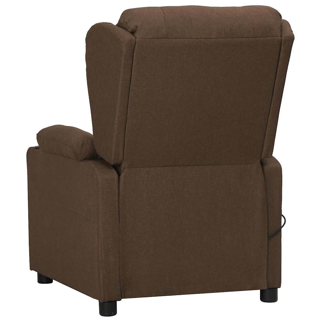 Massagesessel mit Aufstehhilfe Braun Stoff
