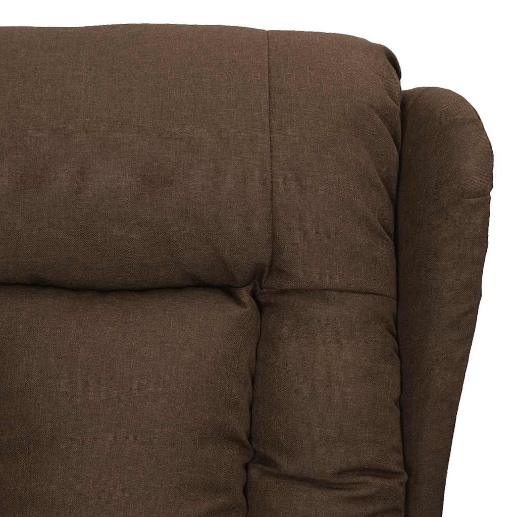 Massagesessel mit Aufstehhilfe Braun Stoff