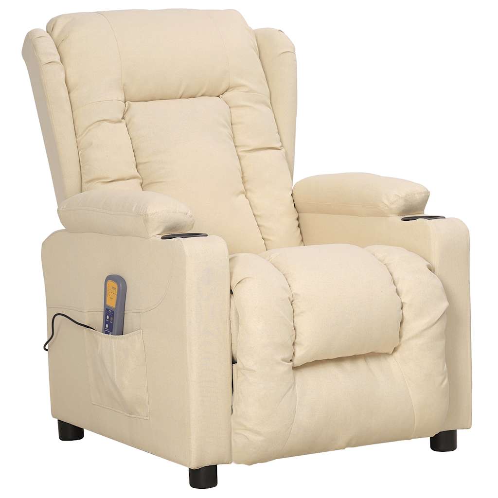 Massagesessel mit Aufstehhilfe Creme Stoff