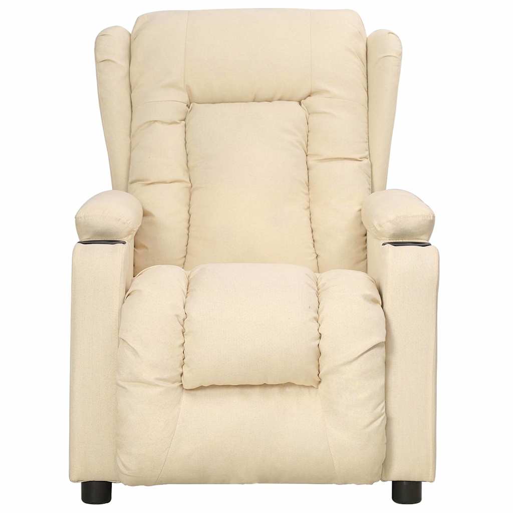 Massagesessel mit Aufstehhilfe Creme Stoff