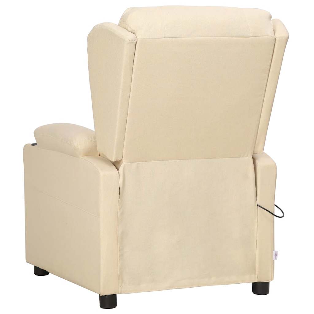 Massagesessel mit Aufstehhilfe Creme Stoff