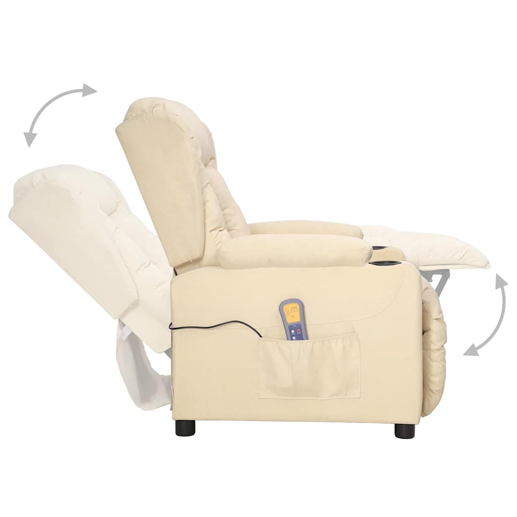 Massagesessel mit Aufstehhilfe Creme Stoff