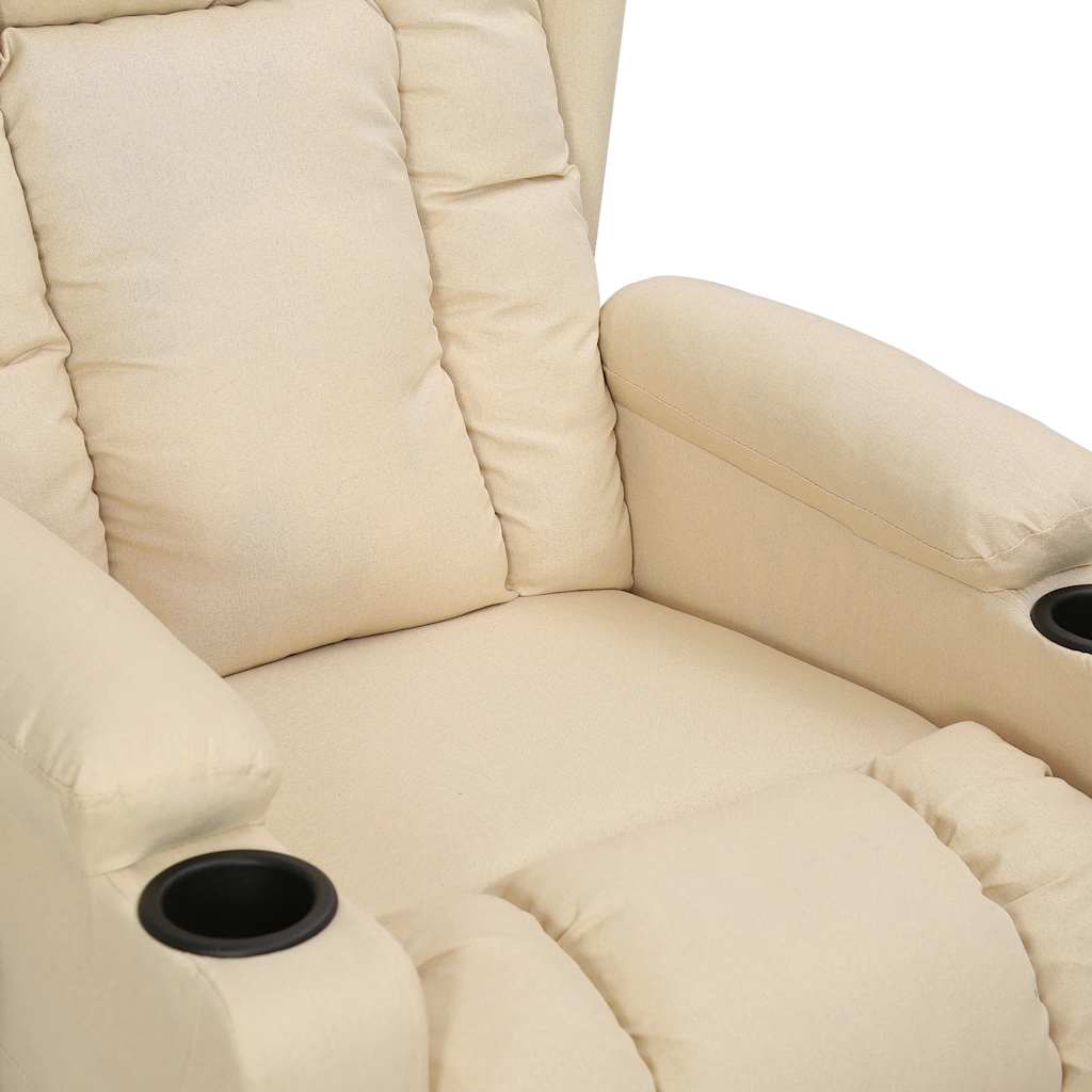 Massagesessel mit Aufstehhilfe Creme Stoff