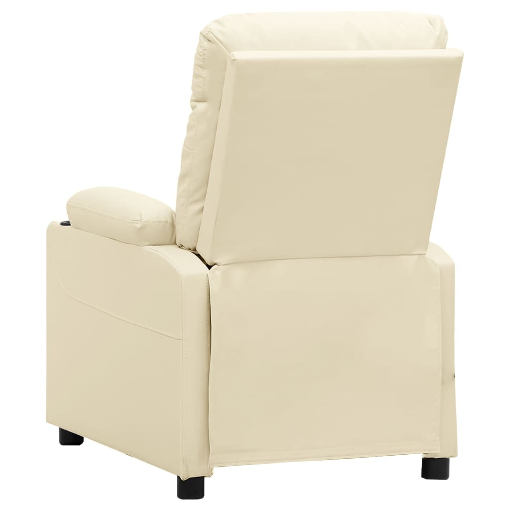 Massagesessel mit Aufstehhilfe Creme Kunstleder