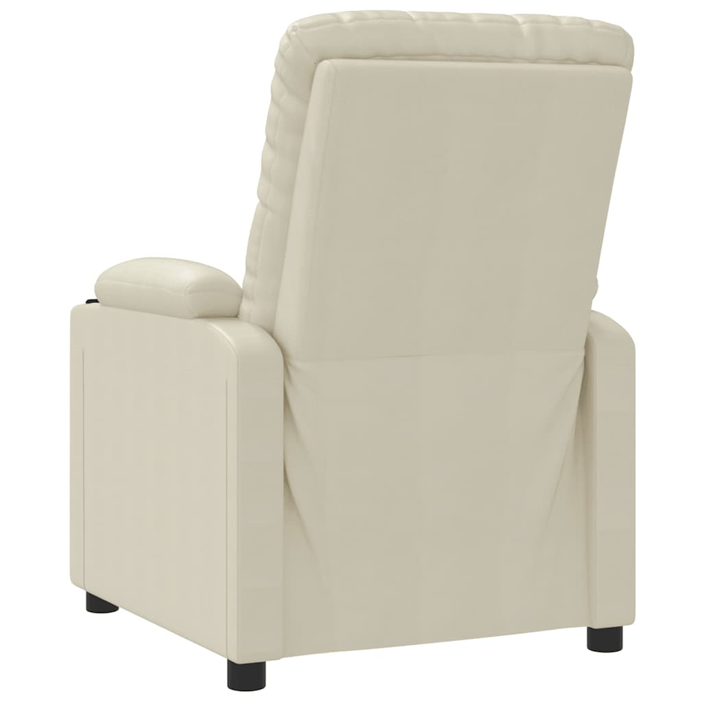 Massagesessel mit Aufstehhilfe Creme Kunstleder