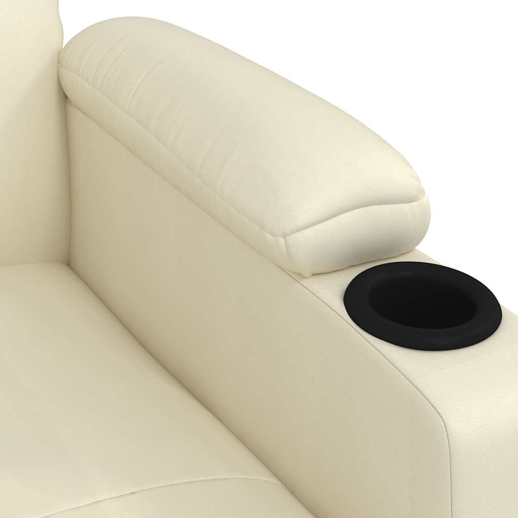 Massagesessel mit Aufstehhilfe Creme Kunstleder