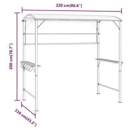 Pavillon mit Dach 220x110x200 cm Anthrazit