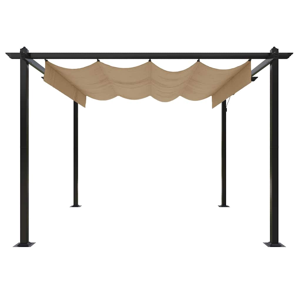 Pavillon mit Ausziehbarem Dach 3x3 m Taupe