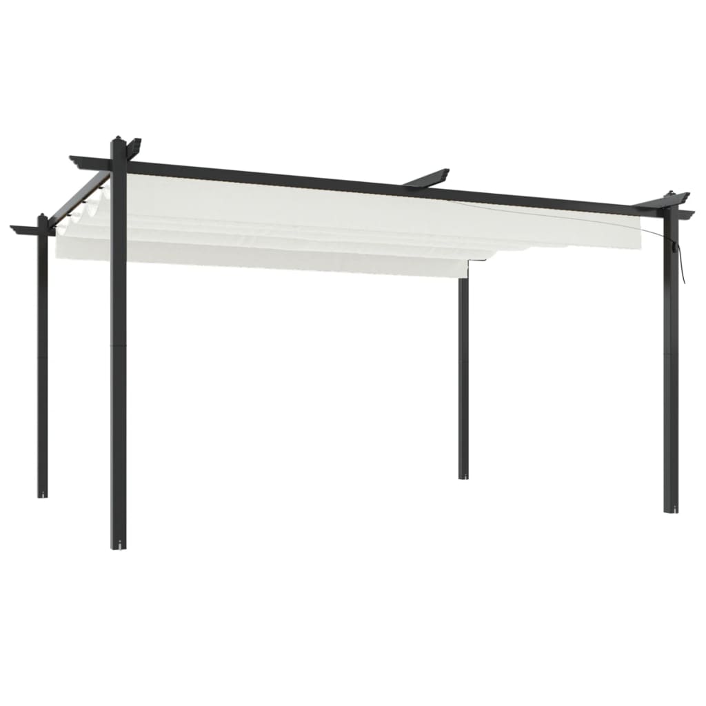Pavillon avec toit extensible 4x3 m crème