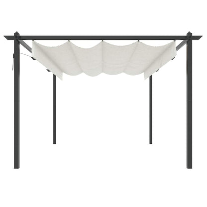 Pavillon mit Ausziehbarem Dach 4x3 m Creme